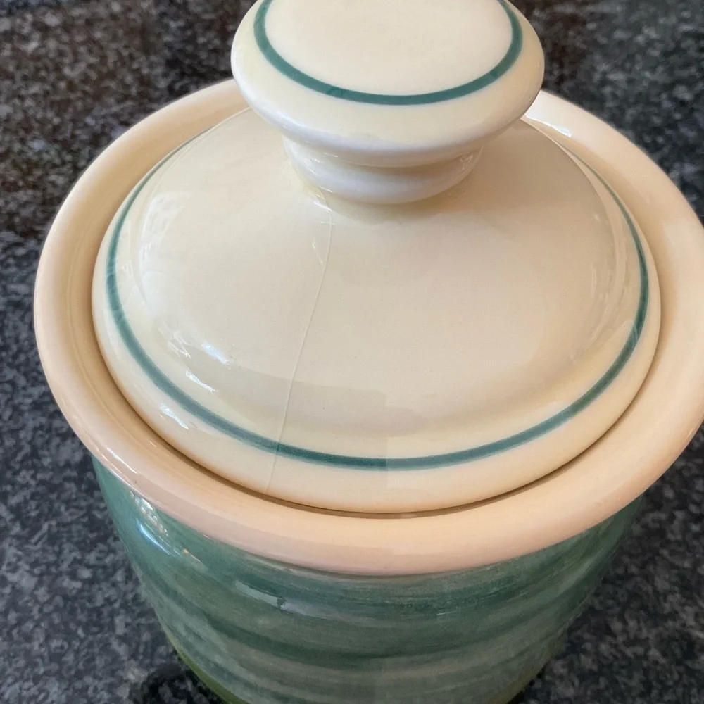 Vintage Oxney Green Rooster Canister Jar Made in England Farmhouse Kitchen